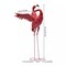 Gift Outdoor Yard Lawn Statue Metal Bird Pink&Red Flamingo Garden Sculpture
